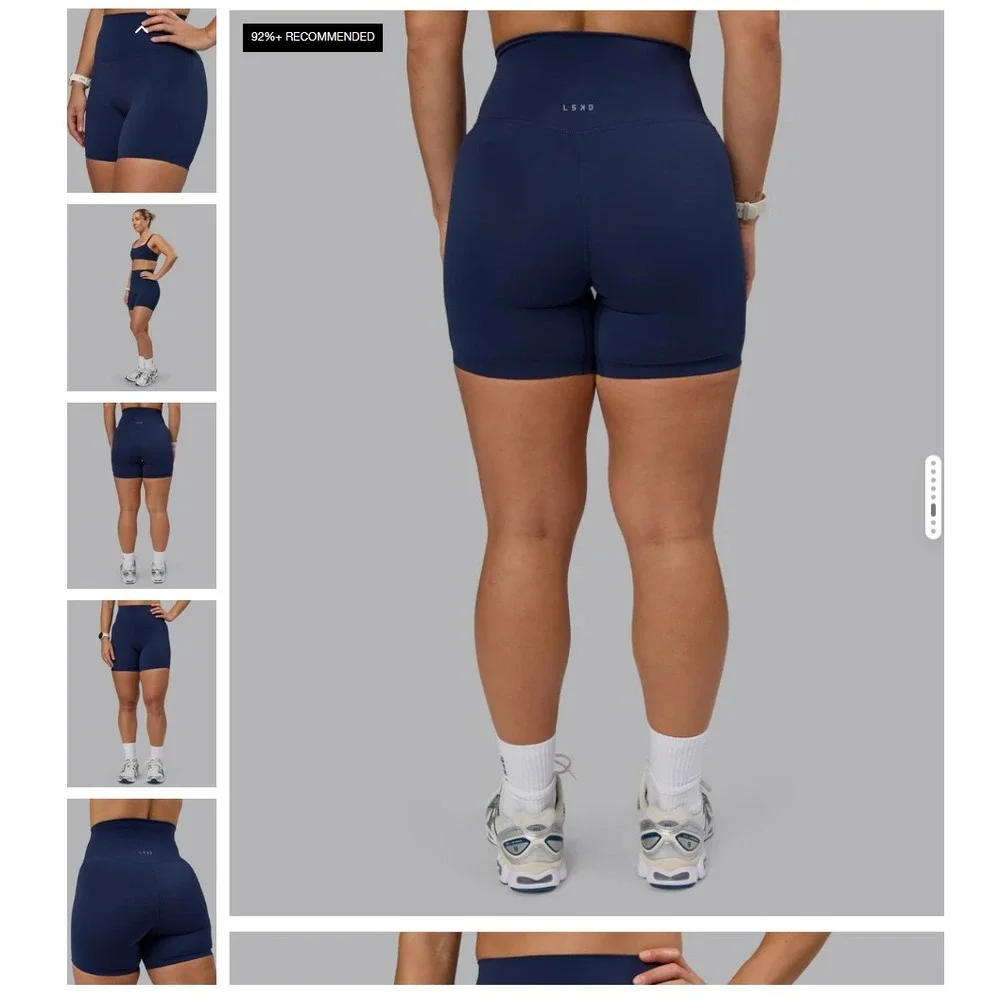 LSKD Elixir Mid Short Tight Future Navy XS High Waist Biker Shorts NEW NWT